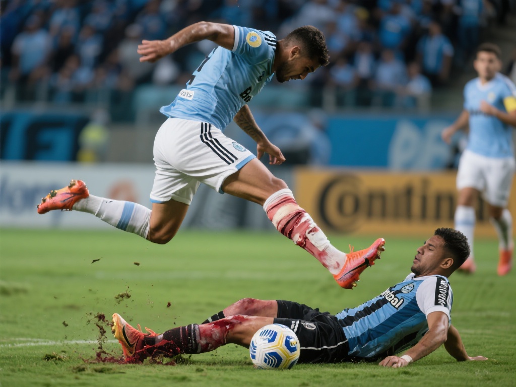 震惊!乌拉圭联赛上演双腿飞铲,小腿变形画面令人揪心